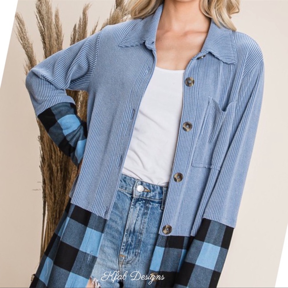 The NEWEST STYLE Plush Oversized Plaid ColorBlock Oversized Lightweight Shacket!